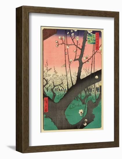 Plum Garden, Kameido, 1857-Ando Hiroshige-Framed Art Print