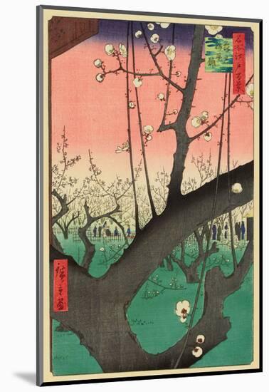 Plum Garden, Kameido, 1857-Ando Hiroshige-Mounted Art Print