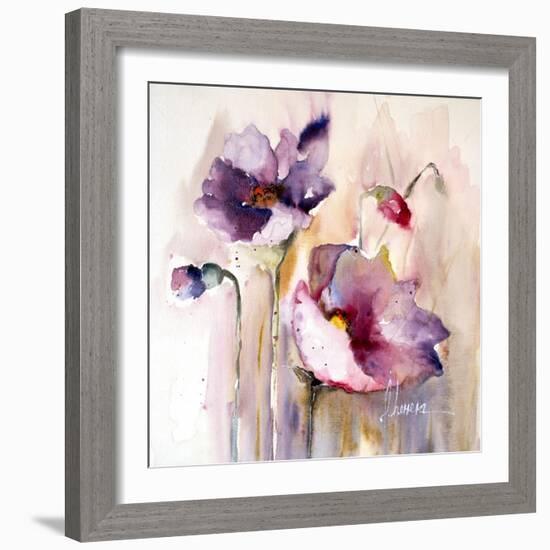 Plum Poppies I-Leticia Herrera-Framed Art Print