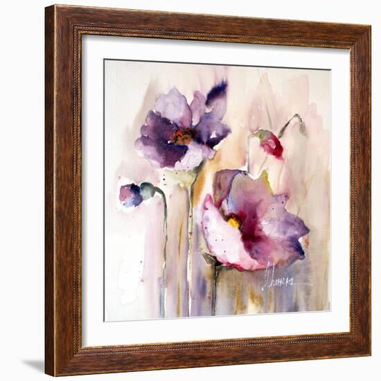 Plum Poppies I-Leticia Herrera-Framed Art Print