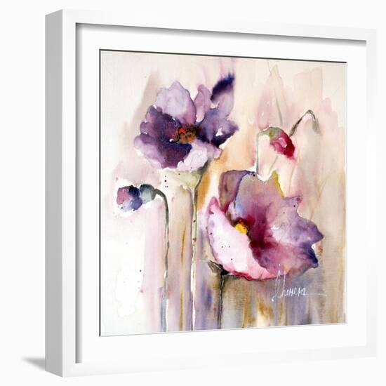 Plum Poppies I-Leticia Herrera-Framed Art Print