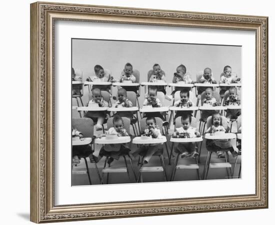 Plum Tapioca Pudding Sampled by 10 Sets of Twins-Yale Joel-Framed Photographic Print