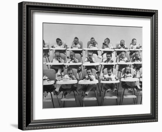 Plum Tapioca Pudding Sampled by 10 Sets of Twins-Yale Joel-Framed Photographic Print