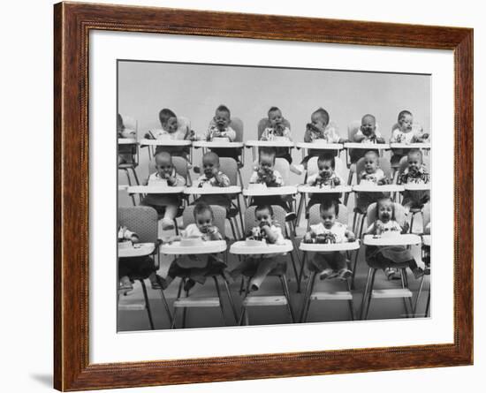 Plum Tapioca Pudding Sampled by 10 Sets of Twins-Yale Joel-Framed Photographic Print