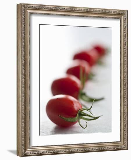 Plum Tomatoes in a Row-Martina Schindler-Framed Photographic Print