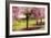 Plum Tree Blossoms And Vineyard In Sonoma County-Ron Koeberer-Framed Photographic Print