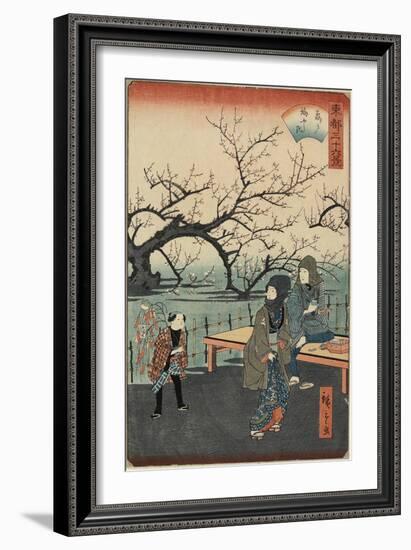 Plum Trees at Kameido, 1859-1862-null-Framed Giclee Print