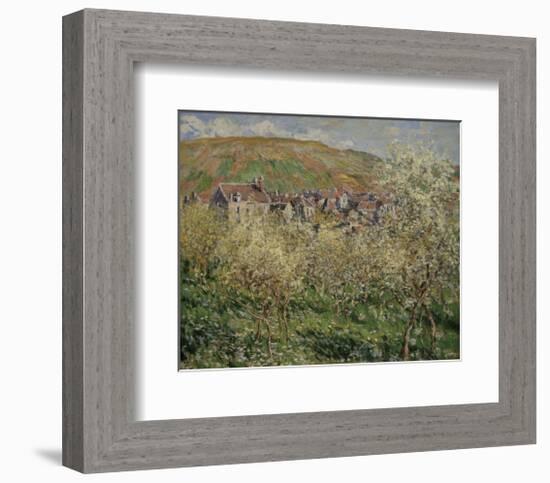 Plum Trees in Blossom, 1879-Claude Monet-Framed Art Print