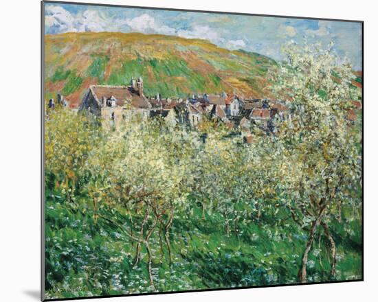 Plum Trees in Blossom, 1879-Claude Monet-Mounted Premium Giclee Print