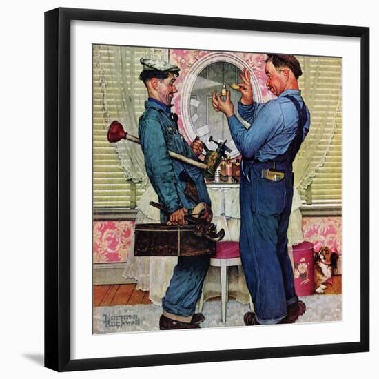 "Plumbers", June 2,1951-Norman Rockwell-Framed Giclee Print