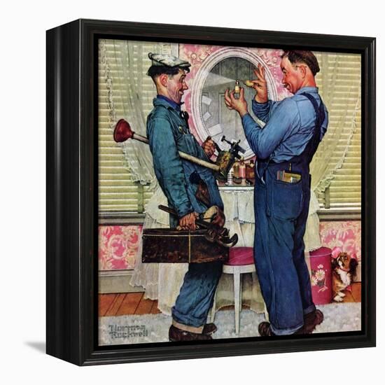 "Plumbers", June 2,1951-Norman Rockwell-Framed Premier Image Canvas