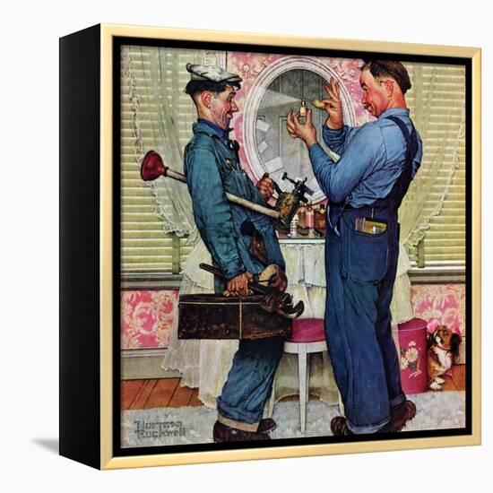 "Plumbers", June 2,1951-Norman Rockwell-Framed Premier Image Canvas