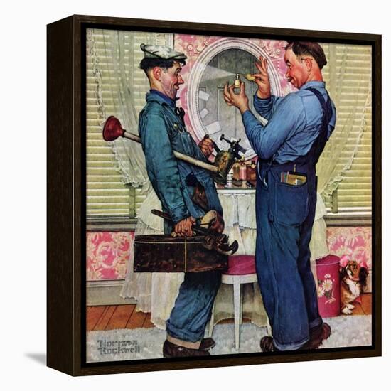 "Plumbers", June 2,1951-Norman Rockwell-Framed Premier Image Canvas