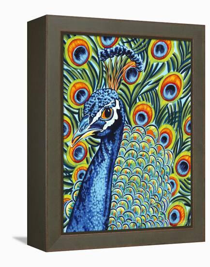 Plumed Peacock I-Carolee Vitaletti-Framed Stretched Canvas