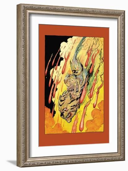 Plunging Down the Fire Fall-John R. Neill-Framed Art Print