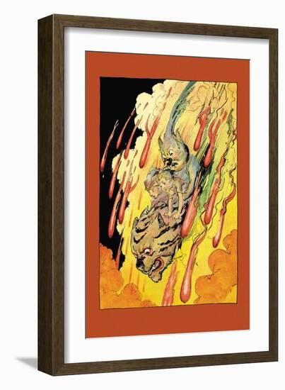 Plunging Down the Fire Fall-John R. Neill-Framed Art Print