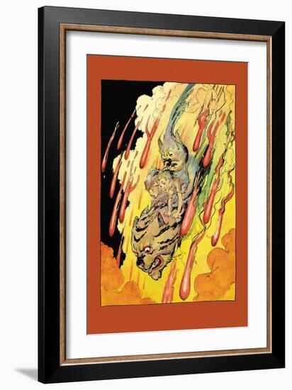 Plunging Down the Fire Fall-John R. Neill-Framed Art Print