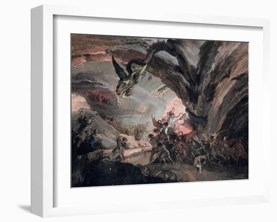 Pluto and a Harlequin in Hell-Giuseppe Bernardino Bison-Framed Giclee Print