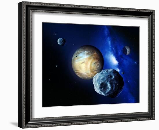 Pluto And Charon And Kuiper Belt-Detlev Van Ravenswaay-Framed Photographic Print