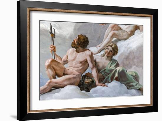 Pluto, god of the Underworld, and his wife, Prosperine Detail of The council of the Gods-Giovanni Lanfranco-Framed Giclee Print