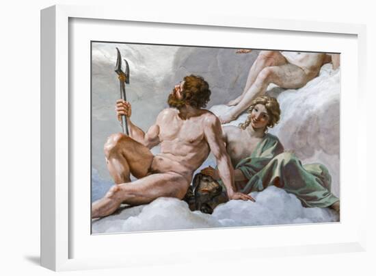 Pluto, god of the Underworld, and his wife, Prosperine Detail of The council of the Gods-Giovanni Lanfranco-Framed Giclee Print