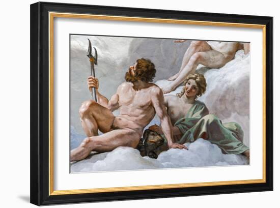 Pluto, god of the Underworld, and his wife, Prosperine Detail of The council of the Gods-Giovanni Lanfranco-Framed Giclee Print