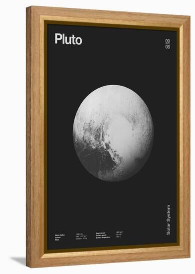 Pluto : Minimal Planets Datas, 2023 (Digital)-Florent Bodart-Framed Premier Image Canvas