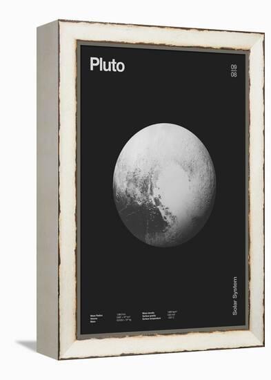 Pluto : Minimal Planets Datas, 2023 (Digital)-Florent Bodart-Framed Premier Image Canvas