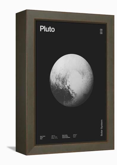 Pluto : Minimal Planets Datas, 2023 (Digital)-Florent Bodart-Framed Premier Image Canvas