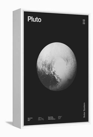 Pluto : Minimal Planets Datas, 2023 (Digital)-Florent Bodart-Framed Premier Image Canvas