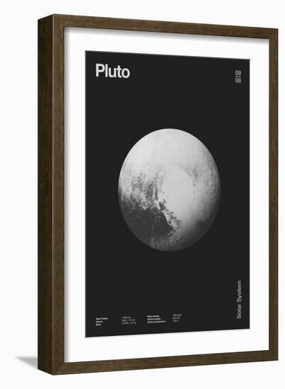 Pluto : Minimal Planets Datas, 2023 (Digital)-Florent Bodart-Framed Premium Giclee Print