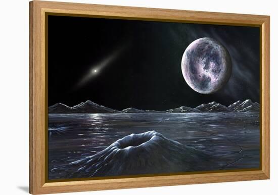 Pluto Seen From Charon, Artwork-Richard Bizley-Framed Premier Image Canvas