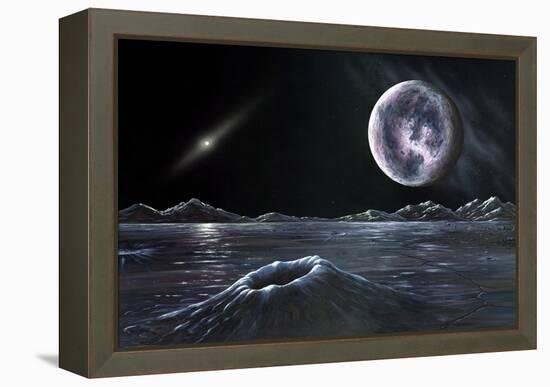 Pluto Seen From Charon, Artwork-Richard Bizley-Framed Premier Image Canvas