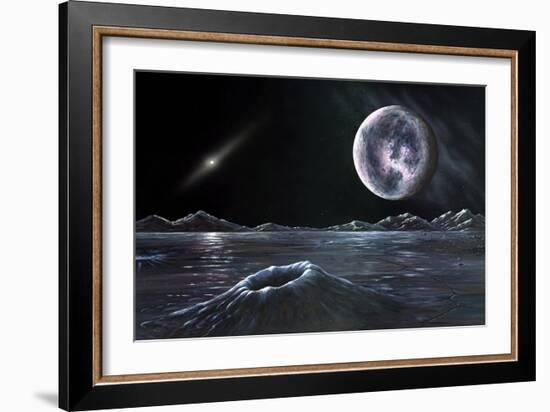 Pluto Seen From Charon, Artwork-Richard Bizley-Framed Photographic Print