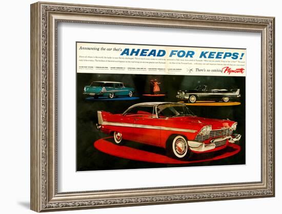 Plymouth - Ahead for Keeps!-null-Framed Art Print