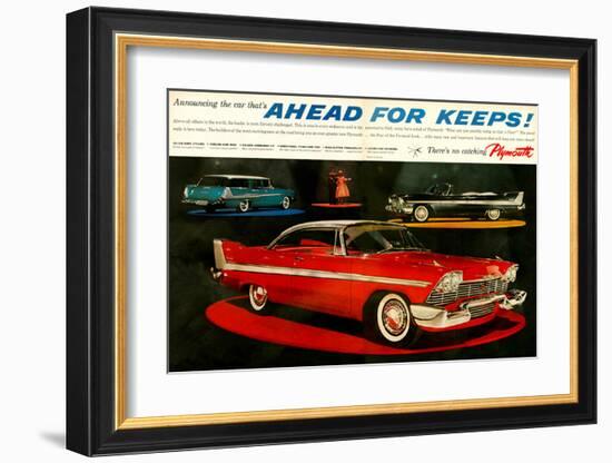 Plymouth - Ahead for Keeps!-null-Framed Art Print