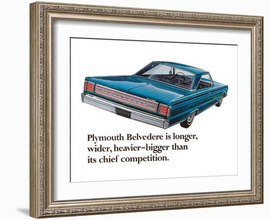 Plymouth Belvedere is Longer…-null-Framed Art Print