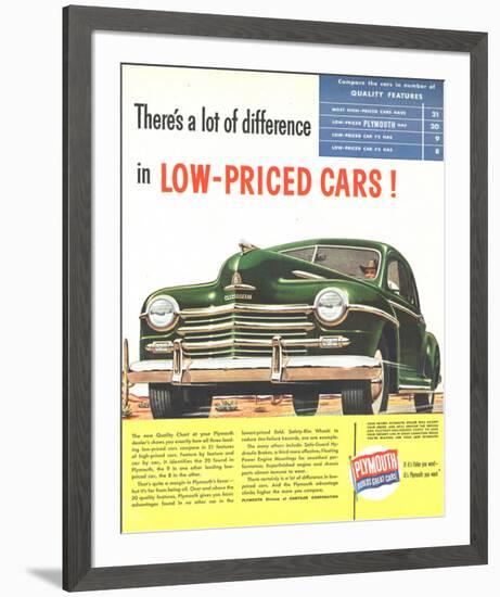 Plymouth Builds Great Cars-null-Framed Art Print