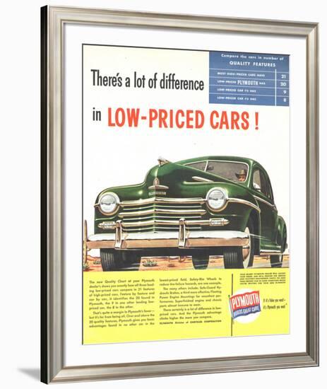 Plymouth Builds Great Cars-null-Framed Art Print