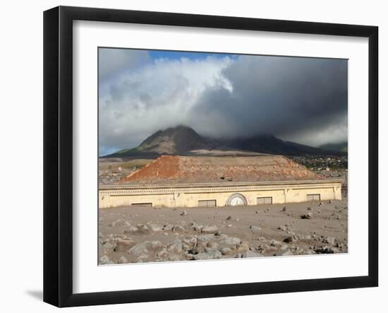 Plymouth Courthouse Buried in Lahar Deposits from Soufriere Hills Volcano, Montserrat, Caribbean-Stocktrek Images-Framed Photographic Print