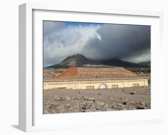 Plymouth Courthouse Buried in Lahar Deposits from Soufriere Hills Volcano, Montserrat, Caribbean-Stocktrek Images-Framed Photographic Print