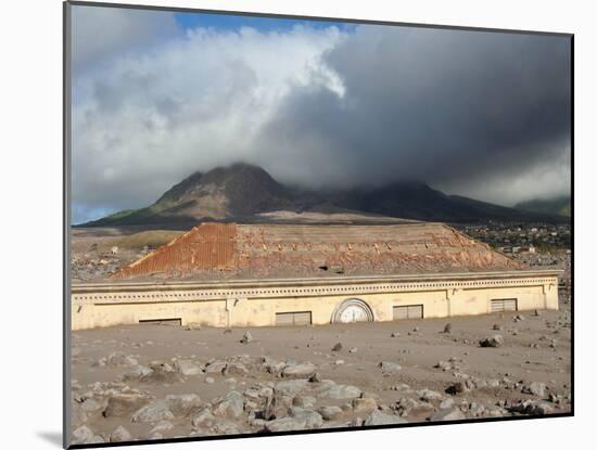 Plymouth Courthouse Buried in Lahar Deposits from Soufriere Hills Volcano, Montserrat, Caribbean-Stocktrek Images-Mounted Photographic Print