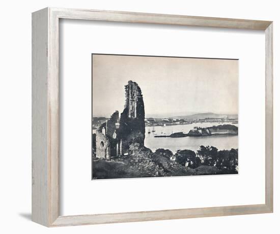 'Plymouth - Drake's Island, from Mount Edgcumbe', 1895-Unknown-Framed Photographic Print