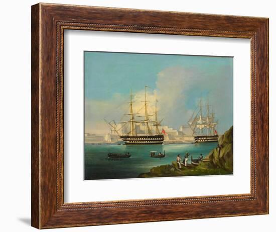 Plymouth Harbour with Shipping-null-Framed Giclee Print