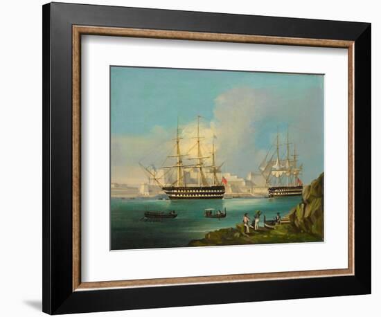 Plymouth Harbour with Shipping--Framed Giclee Print