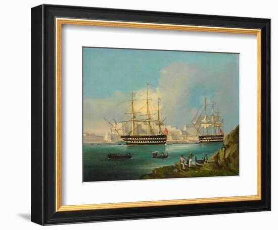 Plymouth Harbour with Shipping--Framed Giclee Print