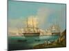 Plymouth Harbour with Shipping-null-Mounted Giclee Print