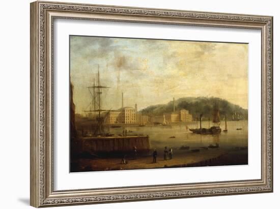 Plymouth Harbour with the Royal William Victualling Yard-William Daniell-Framed Giclee Print