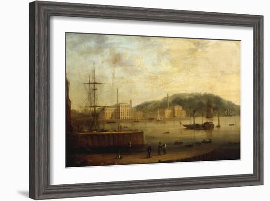 Plymouth Harbour with the Royal William Victualling Yard-William Daniell-Framed Giclee Print