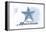 Plymouth, Massachusetts - Starfish - Blue - Coastal Icon-Lantern Press-Framed Stretched Canvas